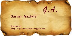 Garan Anikó névjegykártya